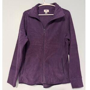 Old Navy Women's M Purple Fleece Jacket Full Zip Mock Neck Soft Lightweight 1086